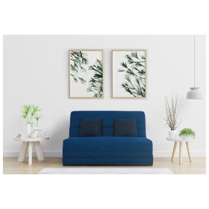 SIMMONS Banquette Simmons Slyde - Tissu Indigo + 2 coussins noir - Mad