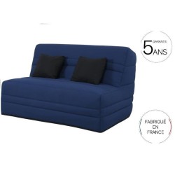 SIMMONS Banquette Simmons Slyde - Tissu Indigo + 2 coussins noir - Made in France - L 145 x P 103 x H 89 cm - VANDA