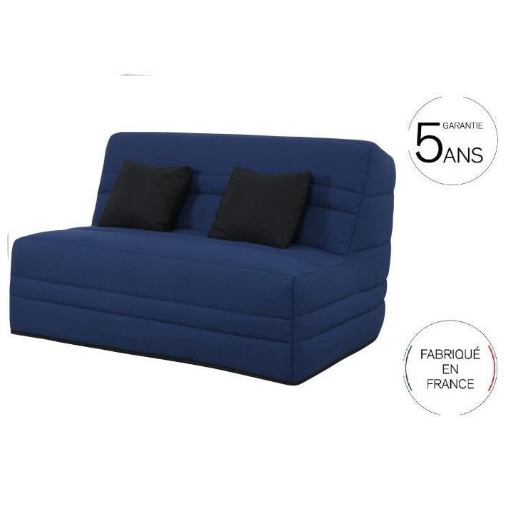 SIMMONS Banquette Simmons Slyde - Tissu Indigo + 2 coussins noir - Mad