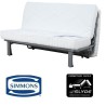 SIMMONS Banquette Simmons Slyde - Tissu Indigo + 2 coussins noir - Made in France - L 145 x P 103 x H 89 cm - VANDA