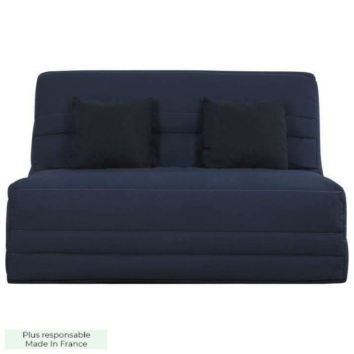 SIMMONS Banquette mécanisme Slyde - Tissu Gris + 2 coussins noir - L