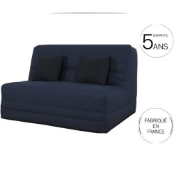 SIMMONS Banquette mécanisme Slyde - Tissu Gris + 2 coussins noir - L 145 x P 103 x H 89 cm - VANDA - Made in France