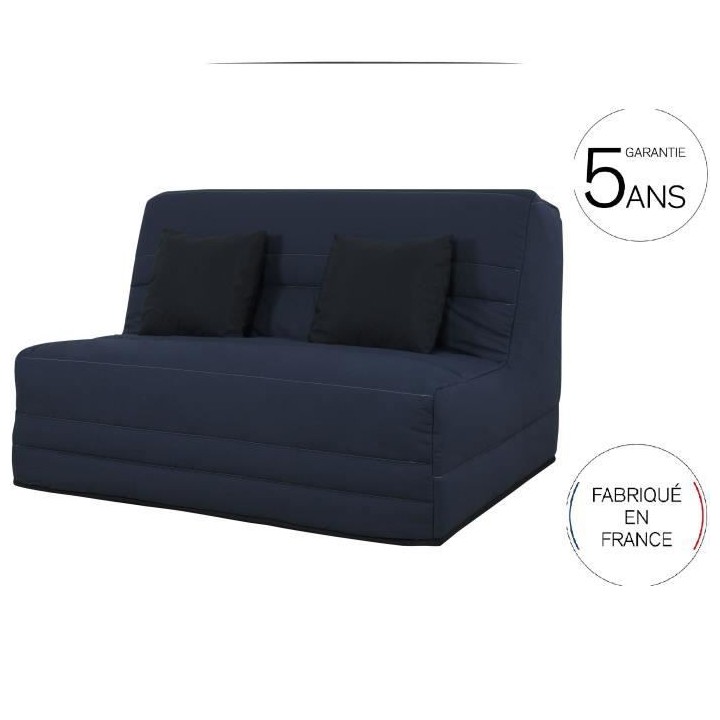 SIMMONS Banquette mécanisme Slyde - Tissu Gris + 2 coussins noir - L