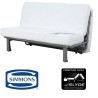 SIMMONS Banquette mécanisme Slyde - Tissu Gris + 2 coussins noir - L 145 x P 103 x H 89 cm - VANDA - Made in France