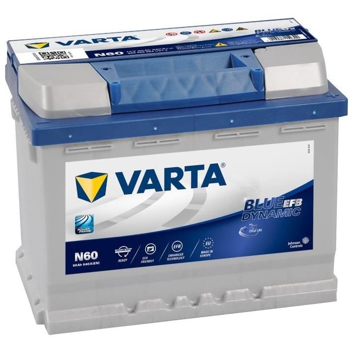 VARTA Batterie Auto N60 (+ droite) 12V 60AH 640A