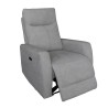 Fauteuil relax électrique - ALBANY - Tissu gris clair - L 79 x P 95 x H 102 cm