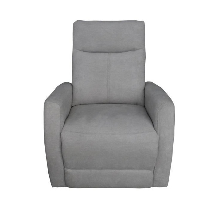 Fauteuil relax électrique - ALBANY - Tissu gris clair - L 79 x P 95 x