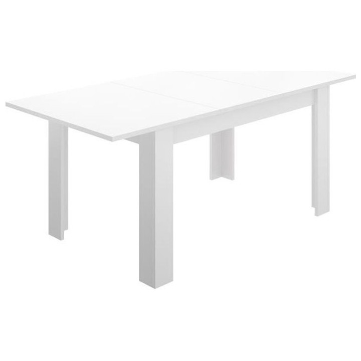 Table a manger extensible 6/8 personnes - Décor blanc - L 140/190 x P