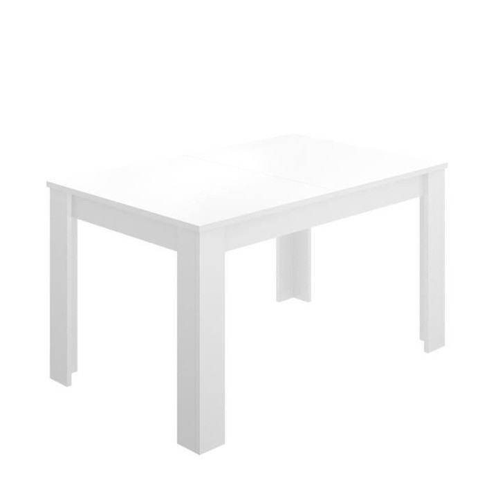 Table a manger extensible 6/8 personnes - Décor blanc - L 140/190 x P