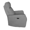 Fauteuil relax électrique - ALBANY - Tissu gris clair - L 79 x P 95 x H 102 cm