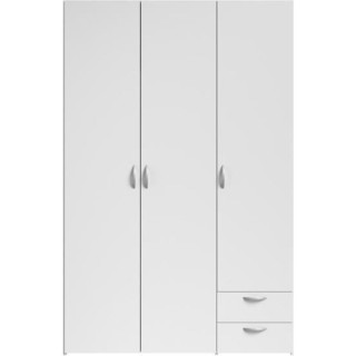 PARISOT Armoire de chambre 3 portes décor blanc L 120 cm -