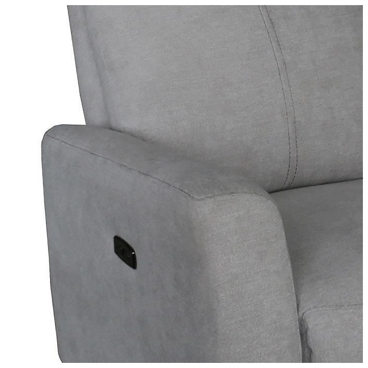 Fauteuil relax électrique - ALBANY - Tissu gris clair - L 79 x P 95 x