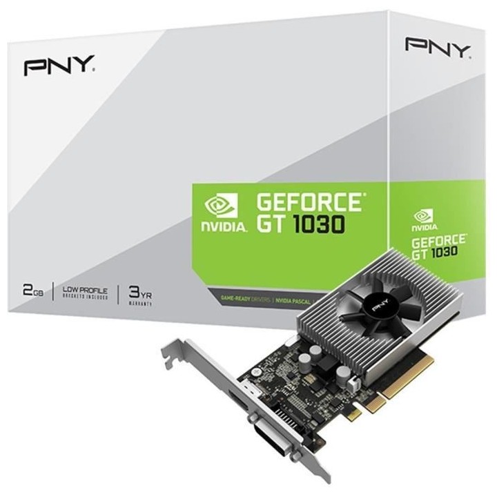 Carte Graphique - PNY - GEFORCE GT1030 - 2 Go - PCIE 3.0 - (VCG10302D4