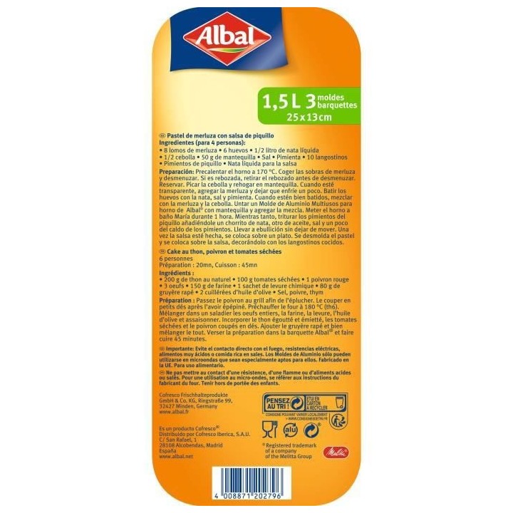 ALBAL Barquette Aluminium X3