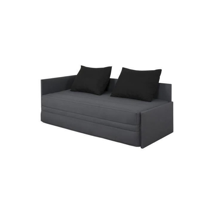DUNLOPILLO Banquette lit gigogne avec deux matelas - Tissu Grisl 195 x