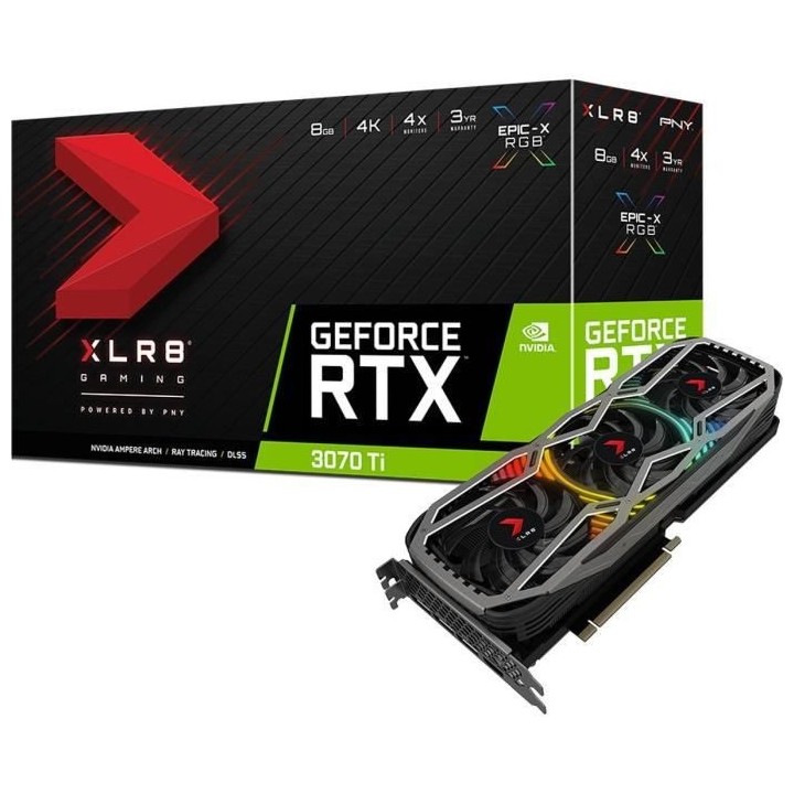 Carte Graphique - PNY - GeForce RTX 3070Ti - VCG3070T8TFXPPB