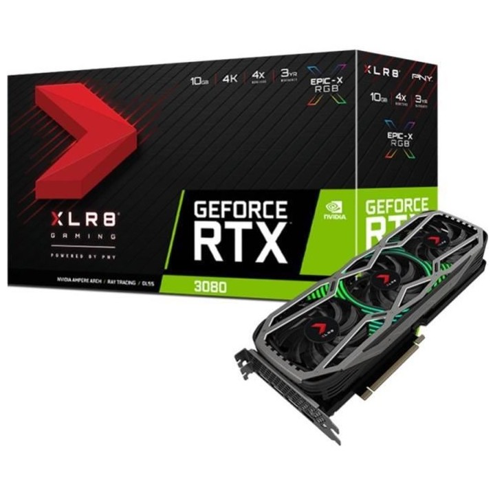 PNY XLR8 - Carte Graphique GeForce RTX 3080 - 10Go LHR