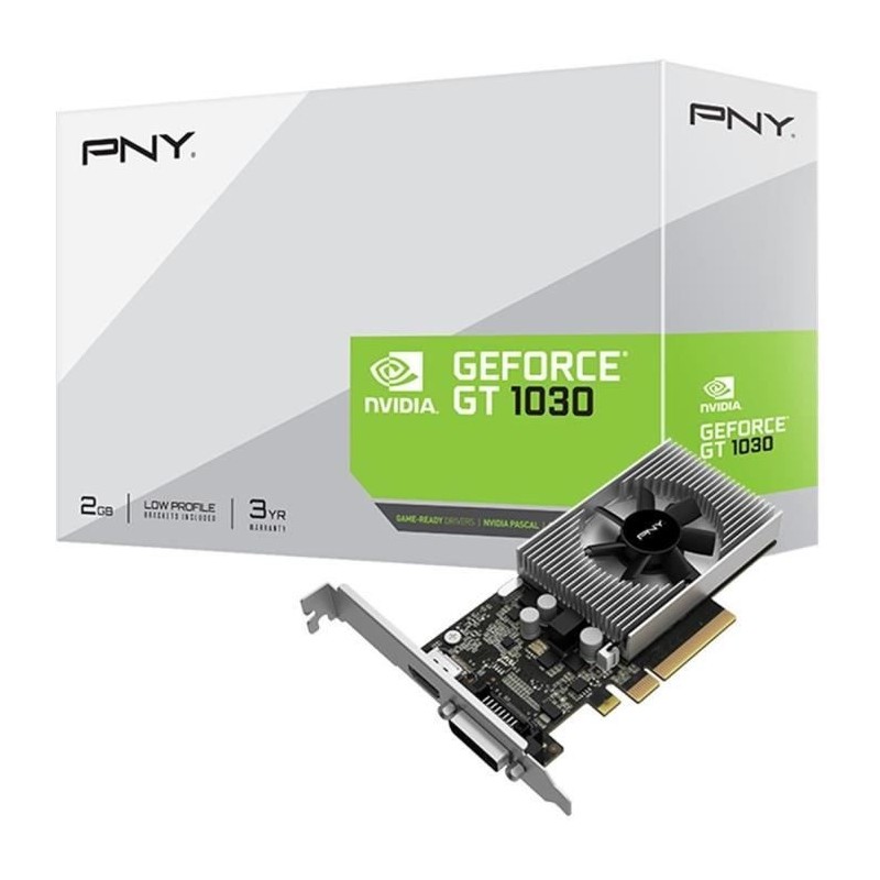 Carte Graphique - PNY - GT1030 - 2 GB - PCIe 3.0 - (VCGGT10302PB)