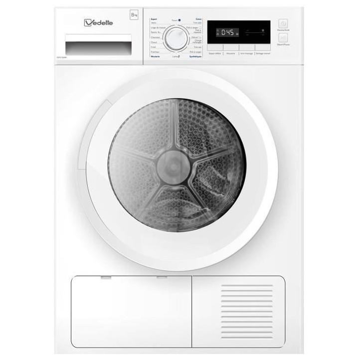 Seche-linge pompe a chaleur VEDETTE VSF218HW - 8 kg - L60cm - Classe A