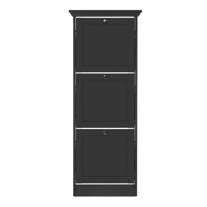 VERA - Meuble a chaussures 3 abattants - gris anthracite - 50 x 130 x