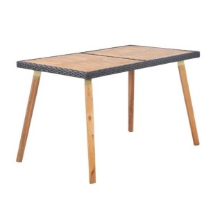 BEAU RIVAGE Table de jardin en bois d'acacia 100% FSC et résine tress