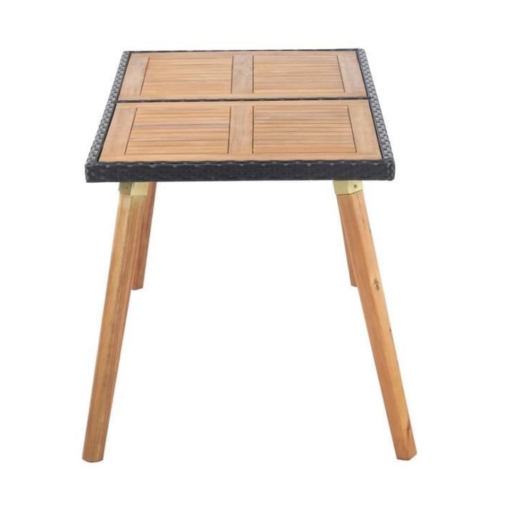 BEAU RIVAGE Table de jardin en bois d'acacia 100% FSC et résine tress