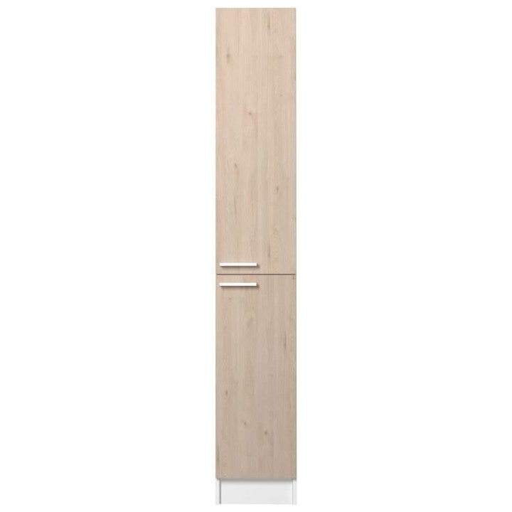 EKIPA Colonne 2 portes - Décor Chene Jackson et blanc - L 30 x P 33 x