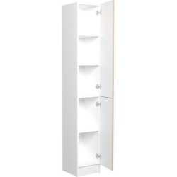 EKIPA Colonne 2 portes - Décor Chene Jackson et blanc - L 30 x P 33 x 185 cm - VERSO