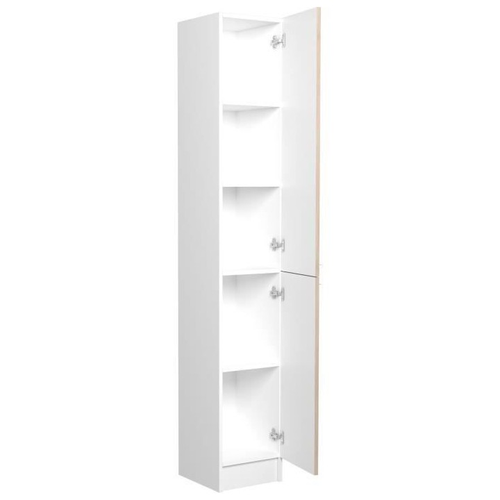 EKIPA Colonne 2 portes - Décor Chene Jackson et blanc - L 30 x P 33 x