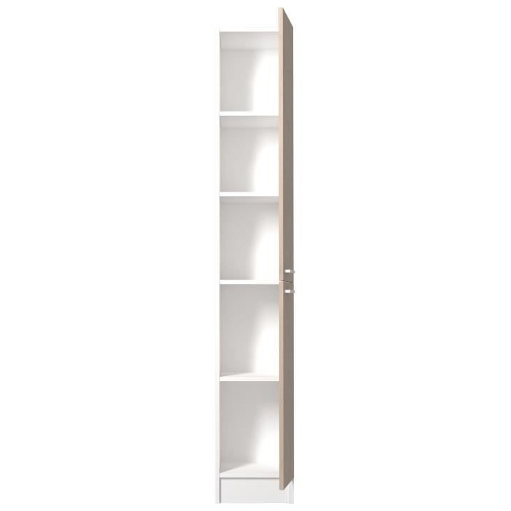 EKIPA Colonne 2 portes - Décor Chene Jackson et blanc - L 30 x P 33 x