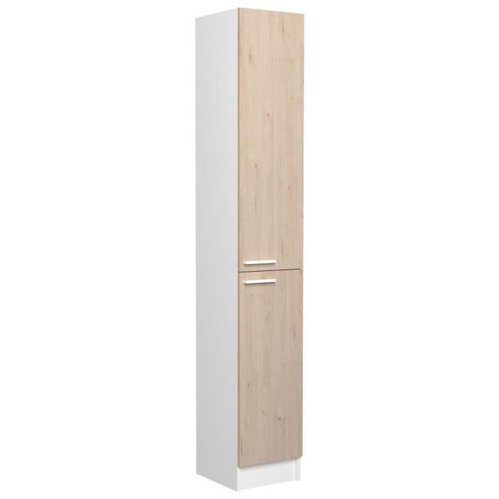EKIPA Colonne 2 portes - Décor Chene Jackson et blanc - L 30 x P 33 x