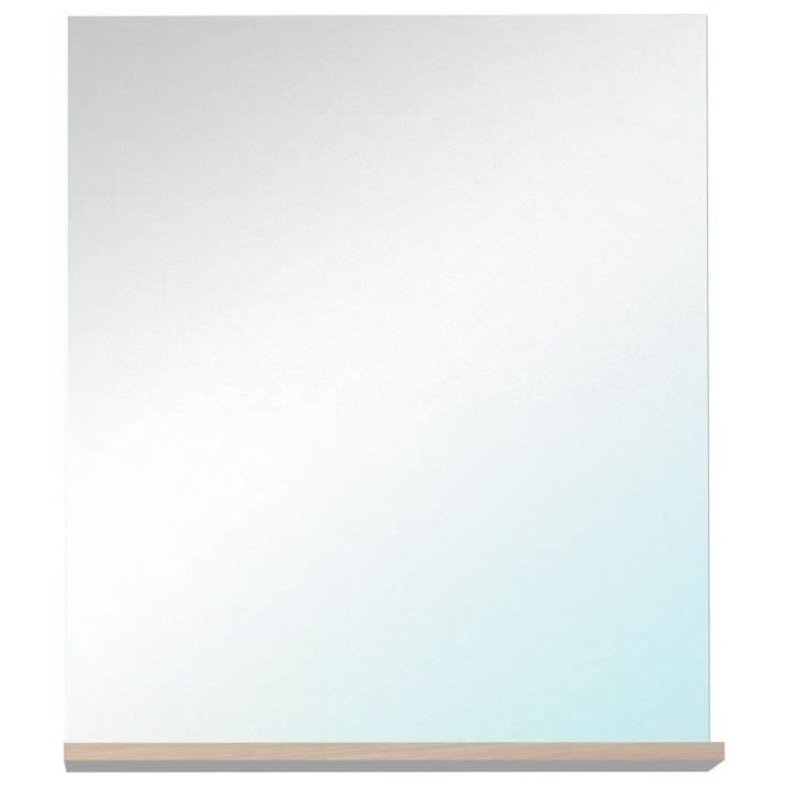 EKIPA Miroir avec tablette - Décor Chene Jackson et blanc - L 60 x P