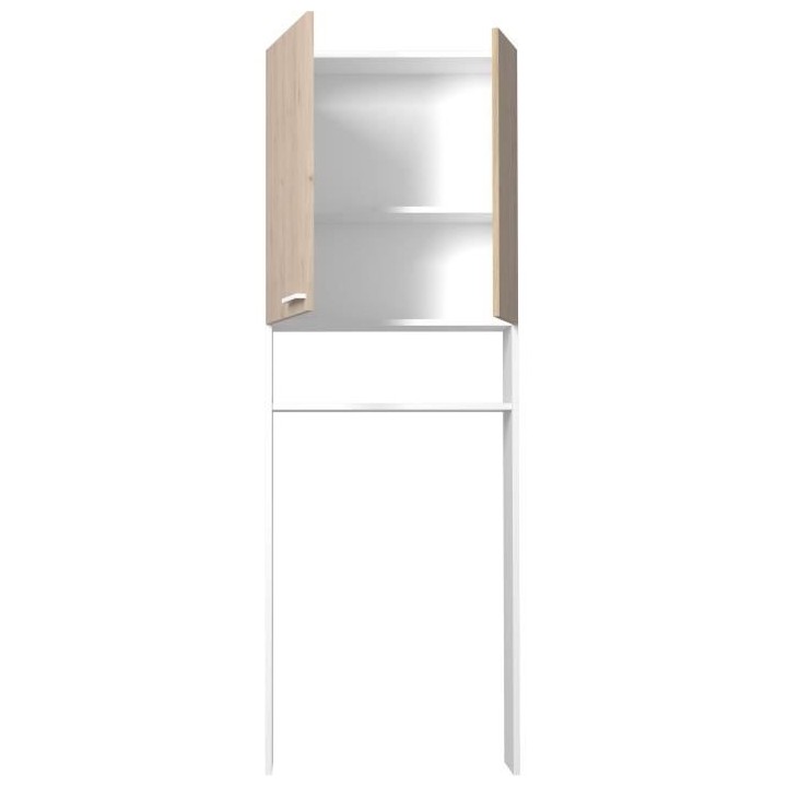 EKIPA Entourage WC - Décor Chene Jackson et blanc - L 64 x P 22 x 185