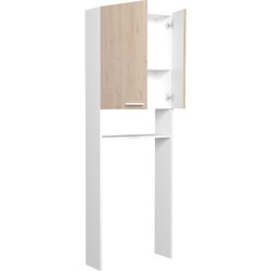 EKIPA Entourage WC - Décor Chene Jackson et blanc - L 64 x P 22 x 185 cm - VERSO