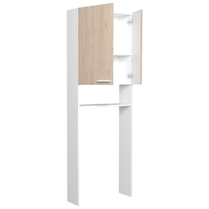 EKIPA Entourage WC - Décor Chene Jackson et blanc - L 64 x P 22 x 185
