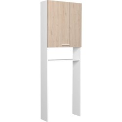 EKIPA Entourage WC - Décor Chene Jackson et blanc - L 64 x P 22 x 185 cm - VERSO