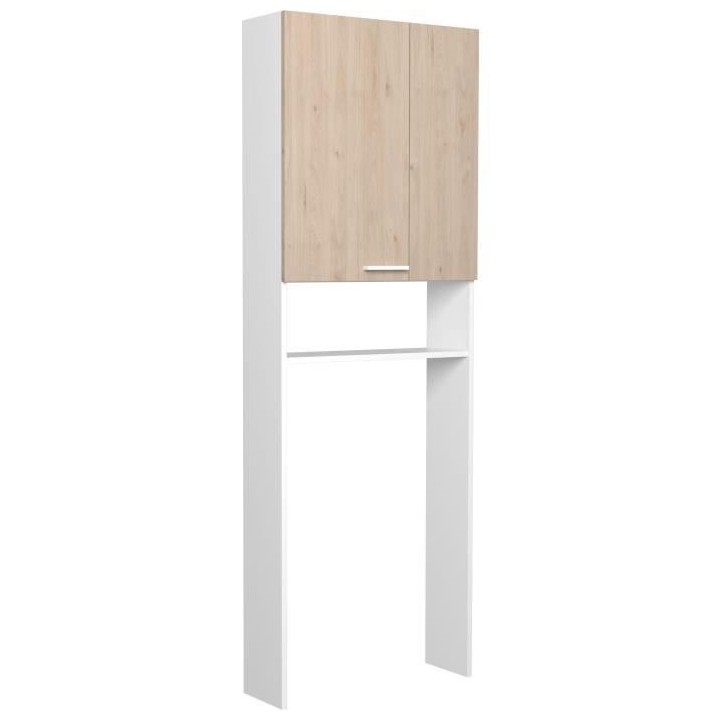 EKIPA Entourage WC - Décor Chene Jackson et blanc - L 64 x P 22 x 185