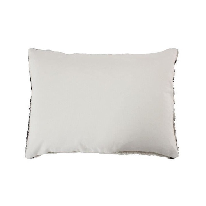 Coussin berbere Losange - 30 x 50 cm - Blanc naturel et noir