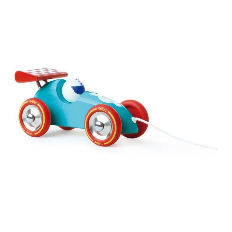 VILAC - Voiture de course a trainer turquoise-rouge