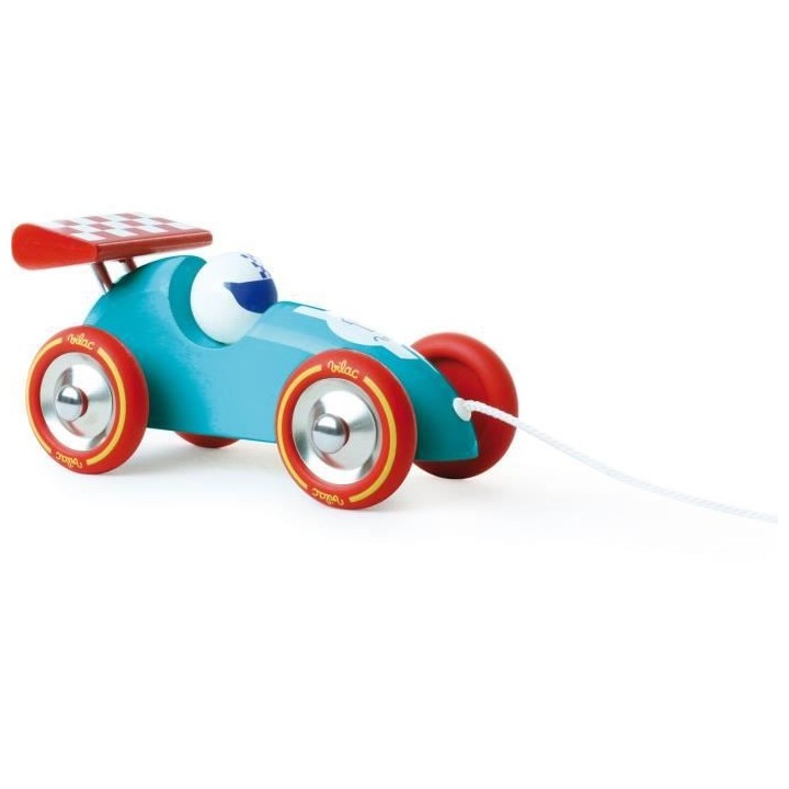 VILAC - Voiture de course a trainer turquoise-rouge