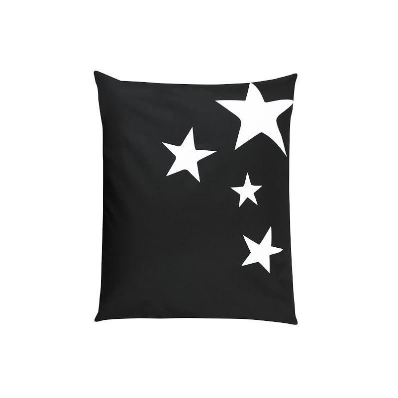 Pouf XXL STARS Tissu imperméable - Noir - 100x120 cm