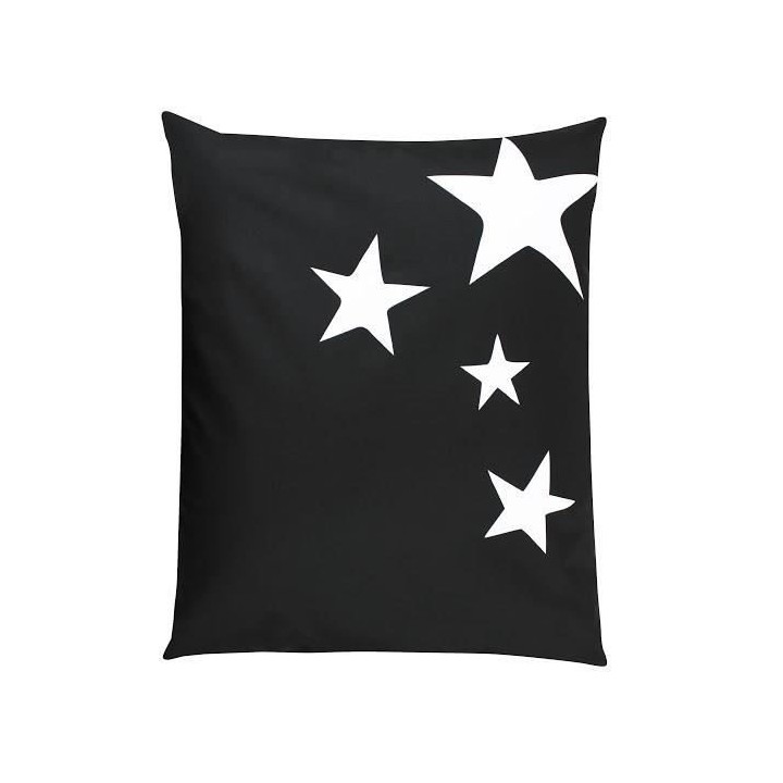 Pouf XXL STARS Tissu imperméable - Noir - 100x120 cm