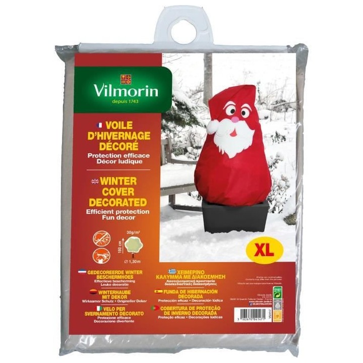 VILMORIN Voile d'hivernage 30g/m²- Déco Pere Noel - 130 x 160 cm