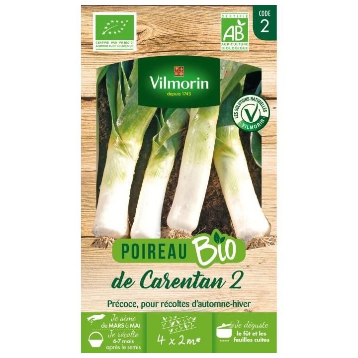 Poireau de Carentan 2 bio Vilmorin