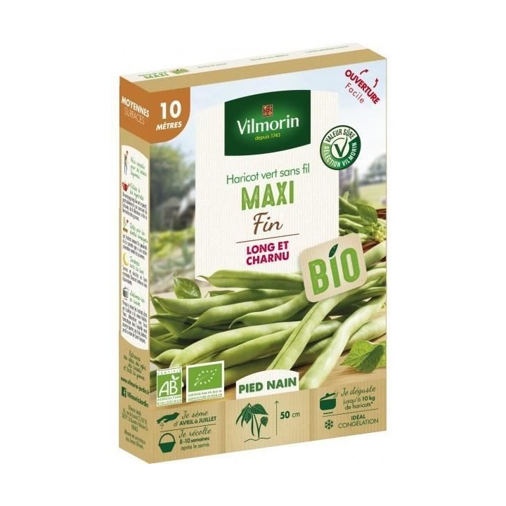 Haricot maxi bio 10M Vilmorin