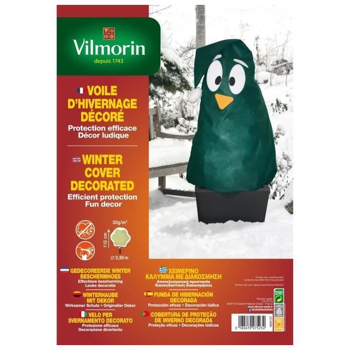 HOUSSE HIVERNAGE 110 *90cm - PP - 30 g/m² - Décor SAPIN VILMORIN