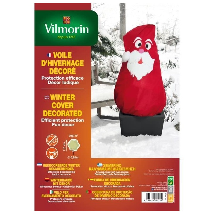 HOUSSE HIVERNAGE 110 *90cm - PP - 30 g/m² - Décor Pere Noël VILMORI
