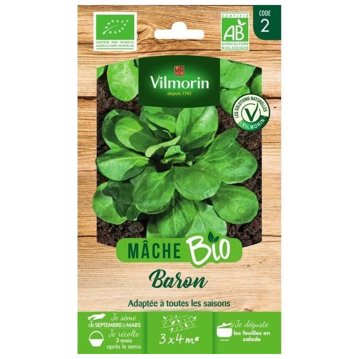 Mâche baron bio Vilmorin