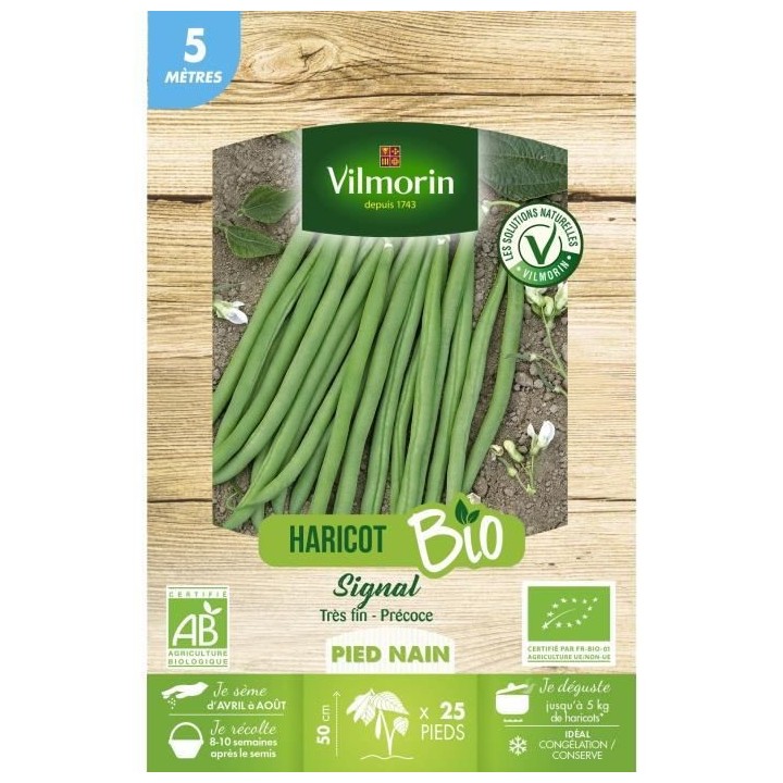 Haricot nain filet sans fil signal bio 5M Vilmorin