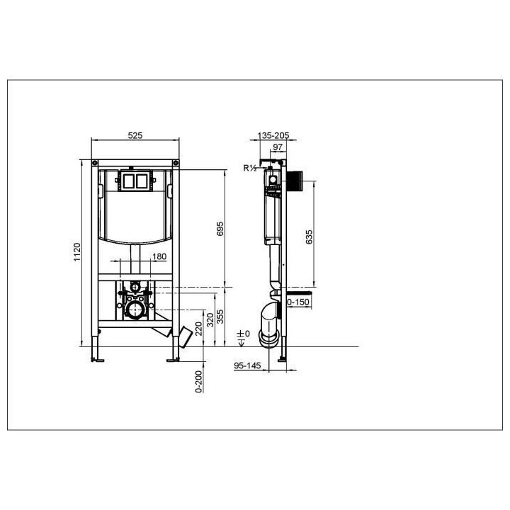 VILLEROY & BOCH - Bâti-support autoportant en acier thermolaqué a de